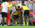 Bild: Christoph Reichwein/dpa
Yan Couto nach dem groben Foul von Essens Profi Owusu.