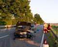 Bild: Roland Wellenhöfer
Ein schwerer Verkehrsunfall auf der B 299 bei Grafenwöhr endete glimpflich.