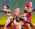 Bild: Netflix/dpa
Im Netflix-Hit „KPop Demon Hunters“ geht es um die Band Huntrix - hier von links nach rechts: Zoey, Rumi und Mira.