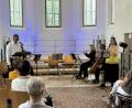 Bild: Marko Pammer
Professor Fredrik Schwenk präsentierte in der Marienkirche das Stück „Die kleine Nachtigall, die nur alleine singen wollte“.