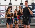 Bild: Marina Gube
Kickbox-Weltmeisterin Jenny Wurster gibt zusammen mit ihrem Mann Erich im Amberger Kickboxclub "Fighting Spirit" ihr Können an Tochter Mila und Sohn Leon weiter.