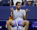 Bild: Adam Hunger/AP/dpa
Tennisprofi Medwedew entlud bei den US Open seinen ganzen Frust.