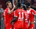 Bild: Sven Hoppe/dpa
Bayern-Torjubel mit Doppelpacker Harry Kane (l) und Neuzugang Nicolas Jackson (Nr. 11).