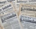 Bild: aub
"Die Nab-Burg" erschien als "heimatkundliche Beilage" im "Nabburger Volksboten" erstmals am 12. September 1925 (links unten: Nummer 1 - ein Originalblatt aus dem Archiv des Stadtheimatpflegers Raphael Haubelt).