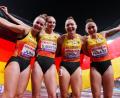 Bild: Michael Kappeler/dpa
Gewannen WM-Bronze: Sophia Junk, Sina Mayer, Gina Lückenkemper und Rebekka Haase (v. l.).