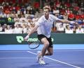 Bild: --/kyodo/dpa
Yannick Hanfmann hat eine Überraschung gegen Novak Djokovic knapp verpasst.