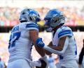 Bild: Jeff Dean/AP/dpa
St. Brown (rechts) und die Lions haben die vergangenen vier Spiele gewonnen.
