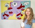 Bild: olr
Eva Reif vor der grundierten Leinwand für ihre "Bar Art Experience". Der Kunstgenuss bis Mitternacht kann kommen.