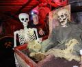 Bild: Matthias Bein/dpa
Auch unter Tage ist jetzt Gruselzeit: Im Besucherbergwerk Röhrigschacht Wettelrode werden Geister-Figuren für Halloween installiert.