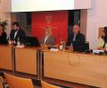 Bild: ge
Auf dem Podium diskutierten (von links) Christian Koch (Verein Schlacken), Bürgermeister Stefan Frank, Brigitte Riederer (Sozialstatiun), Dietmar Lenk (Kreishandwerkerschaft) und Birgit Renner (Diözesanverbund).