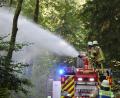 Bild: FF Prackendorf/ Gabi Böckl
Feuerwehrkräfte bei der Übung in Prackendorf.