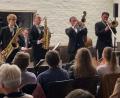 Bild: Forum Falkenberg
Die Pilsner Jazz-Band trat in der Burg Falkenberg auf.