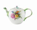 Bild: Jahreiss Foto Film Design, Hohenberg a. d. Eger/Porzellanikon
Eine Teekanne mit Schilfhenkel aus der Porzellanmanufaktur Meissen, um 1780 (Aufglasurmalerei, Inv. Nr. 8719/94).