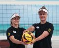 Bild: Marcus Brandt/dpa
Derzeit das beste deutsche Frauen-Team: Cinja Tillmann (l) und Svenja Müller. (Archivbild)