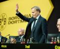 Bild: Bernd Thissen/dpa
Denkzettel zum Amtswechsel: Der neue BVB-Präsident Hans-Joachim Watzke erhielt nur 59 Prozent Ja-Stimmen