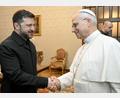 Bild: Vatican Media/IPA via ZUMA Press/dpa
In Rom traf Selenskyj zunächst Papst Leo.