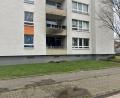 Bild: Polizei Mettmann/dpa
Spuren des Wohnungsbrands an der Fassade.