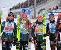 Bild: Hendrik Schmidt/dpa
Die deutschen Biathletinnen holen das zweite Staffel-Podest des Winters.