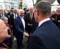 Bild: Hendrik Schmidt/dpa
Frank-Walter Steinmeier und Friedrich Merz waren auch beim Katholikentag vor zwei Jahren in Erfurt. (Archivbild)