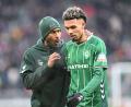 Bild: Carmen Jaspersen/dpa
Der neue Werder-Trainer Daniel Thioune und sein Stürmer Justin Njinmah.