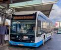 Bild: Stephan Huber
Weiß-Blau statt wie bisher knallgelb sind die neuen Busse im Amberger Stadtverkehr. Und die meisten von ihnen fahren jetzt elektrisch, wie dieser, fotografiert am Busbahnhof.