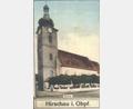 Bild: Archiv Sepp Strobl
Am 20. Februar 1752 erhielt Pfarrer Plätl grünes Licht für den Bau eines neuen Kirchturmes. 1756 – also vor 270 Jahren war der Turm fertig. Mit seinen 52,53 Metern Höhe prägt seither das alles überragende Gebäude das Hirschauer Stadtbild.