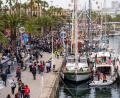 Bild: Joan Mateu Parra/AP/dpa
39 Boote der GSF-Flotte liefen in Barcelona aus. (Archivbild)