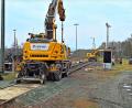 Bild: A. Hautmann
Die Arbeiten am Gleisnetz des Marktredwitzer Güterbahnhofs haben bereits begonnen.