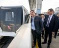 Bild: Peter Kneffel/dpa
Die Magnetschwebebahn in Nürnberg hatte Ministerpräsident Söder ins Spiel gebracht und vorangetrieben. (Archivbild)