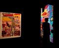 Bild: Karl-Josef Hildenbrand/dpa
Hundertwasser ist bekannt für bunte Farben wie im Linolschnitt "Drei hohe Häuser".