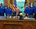 Bild: Matt Rourke/AP/dpa
Trump hat den Astronauten der „Artemis 2“-Mission zu ihrem Flug um den Mond herum gratuliert.