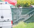 Bild: Jason Tschepljakow/dpa
Der Leichenfundort wurde großräumig abgesperrt.