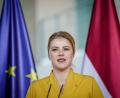 Bild: Kay Nietfeld/dpa
Siliņa bei einer Pressekonferenz (Archivbild).