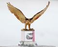 Bild: Daniel Karmann/dpa
Symbol für die Tournee: die goldene Siegertrophäe. (Archivbild)