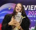 Bild: Valentina Petrova/AP/dpa
Die Gewinnerin des Eurovision Song Contest (ESC) 2026: Dara aus Bulgarien. (Archivbild)