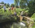 Bild: Rainer Knoll
Fachleute vom Wasserwirtschaftsamt, dem Projekt Fluss.Frei.Raum, der Gemeinde Kirchenthumbach und OG-Vorsitzenden Reinhold Wilterius bei der Mittelmühle.