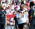 Bild: Federico Gambarini/dpa
Leroy Sané bejubelt sein Tor bei der WM-Generalprobe gegen die USA.
