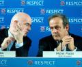 Bild: picture alliance / dpa
Inzwischen ziemlich beste Feinde: Michel Platini (r) und Gianni Infantino. (Archivbild)
