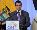 Bild: Dolores Ochoa/AP/dpa
Ecuadors Präsident Daniel Noboa setzt die Sonderkonsumsteuer auf Bier während der WM aus. (Archivbild)