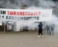 Bild: ---/dpa
Die Gruppe „Animal Rebellion“ hatte nach eigenen Angaben im vergangenen März mit der Aktion gegen eine mögliche Ernennung Felßners zum Bundesagrarminister protestiert. (Archivbild)