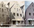 Bild: Christine Ferrandino/ Rudi Bonkoß/ Theresa Kotz; Grafik: Franka Eichl
Christine und Giovanni Ferrandino eröffneten 1980 ihre "Boutique Christin" in der Weidener Altstadt. Im Jahr zuvor war das Gebäude abgerissen worden und anschließend maßstabsgetreu wieder aufgebaut.
