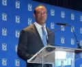 Bild: Doug Ferguson/AP/dpa
Tiger Woods bei der Pressekonferenz in Cromwell.