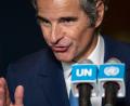 Bild: Yuki Iwamura/AP/dpa
IAEA-Chef Grossi verwies auf die US-iranische Rahmenvereinbarung, wonach das Uran unter der IAEA-Aufsicht zumindest verdünnt werden soll. (Archivbild)