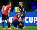 Bild: Mike Stewart/AP/dpa
Tori Penso leitete das Spiel zwischen Tschechien und Südafrika. (Archivbild)