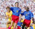 Bild: Bildbyrån/Zuma Press/dpa
Kolumbiens Spieler Andres Escobar bei der WM 1994. Der Verteidiger wurde während des Turniers erschossen. (Archivbild)