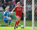 Bild: Fabian Strauch/dpa
Jubelt künftig für Arsenal: Georgia Stanway. (Archivbild)