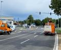 Bild: Andreas Ascherl 
Die Einmündung der Ohmstraße (links) in die Werner-von-Siemens-Straße in Amberg. Gerade wird die Ampelanlage gebaut, die den Verkehr hier künftig regeln soll.
