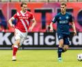 Bild: Frank Hammerschmidt/dpa
Moritz Hannemann (l.) traf im abgebrochenen Test gegen den Halleschen FC.