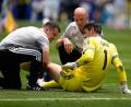 Bild: Gregory Bull/AP/dpa
Bitte Verletzung für Belgien: Thibaut Courtois.