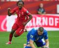 Bild: Abbie Parr/AP/dpa
Empfiehlt sich bei der WM für größere Clubs: Johan Manzambi. (Archivbild)